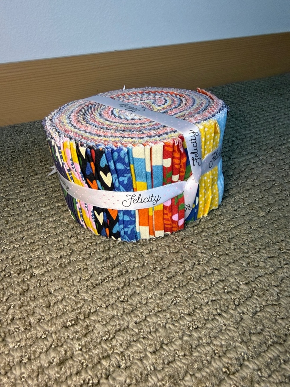 Multicolor Cotton Fabric Jelly Roll - Assorted Bright Fabrics